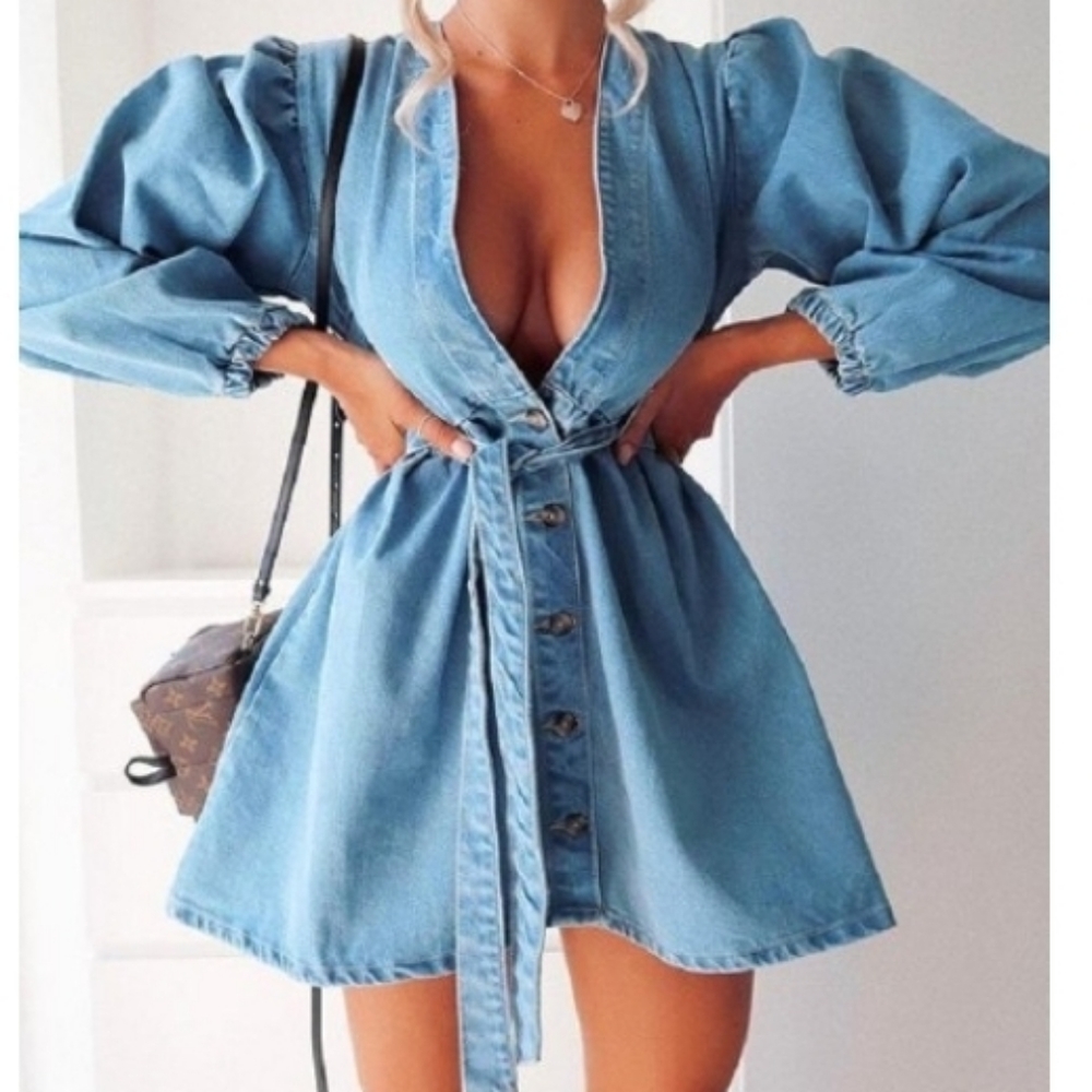 Sexy TShirt Dress Denim Jacket Jean